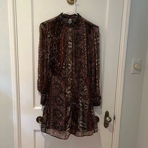 NWT Zara olive green dress with gold button detail